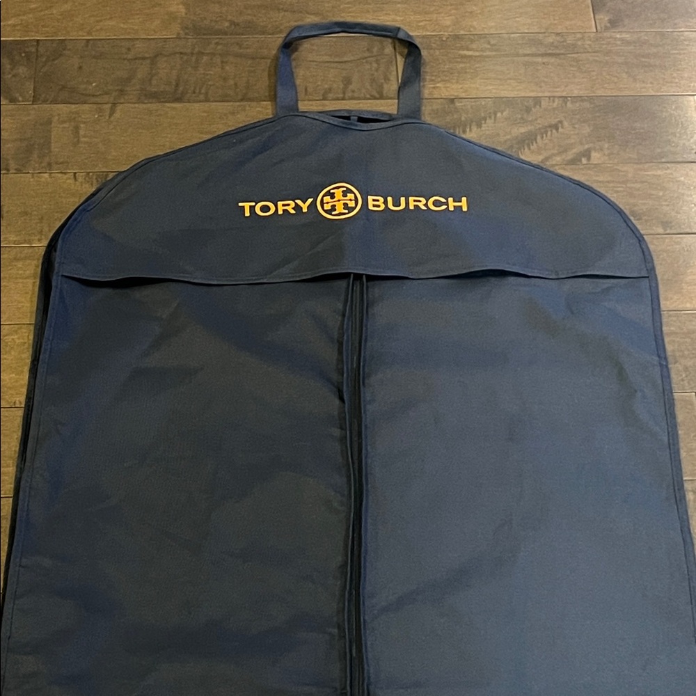 Tory Burch Blue Garment Bag with Gold Logo